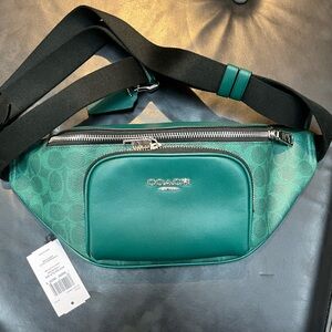 Coach Racer Small Belt Bag In Signature Canvas NWT